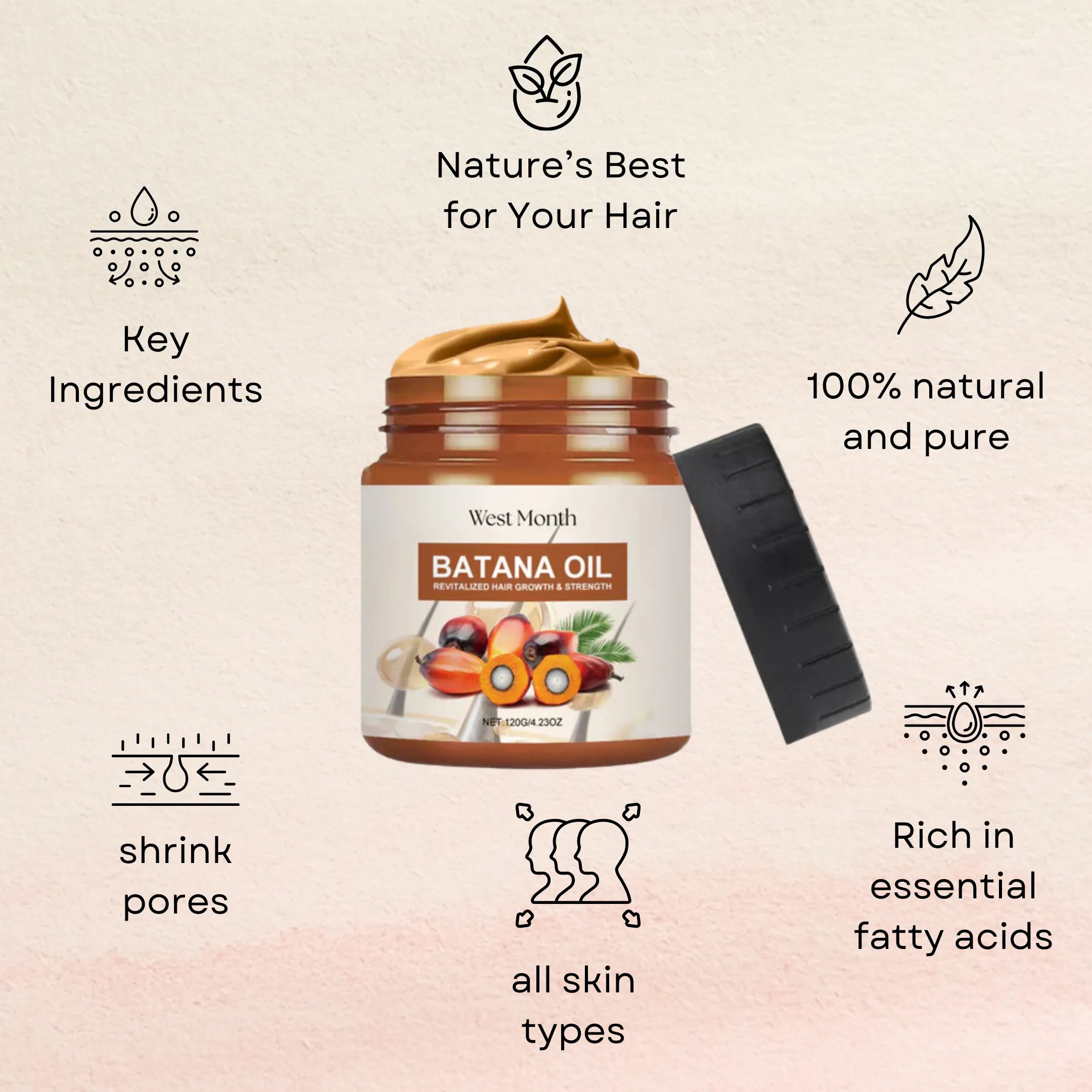 Batana Nourishing Hair Conditioner Restores Dry and Softens Hair